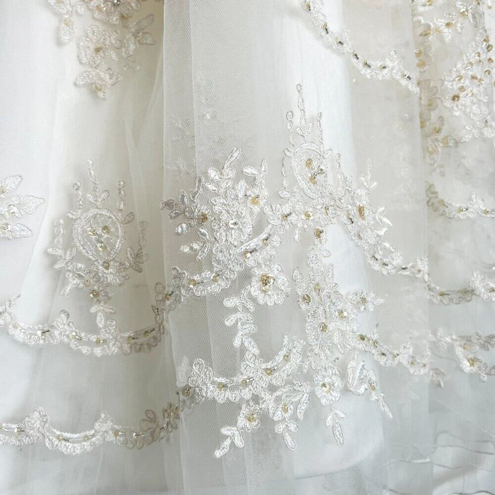 Casablanca Ivory Strapless Beaded Embroidered Bridal Gown Wedding Dress NWT - Picture 6 of 16